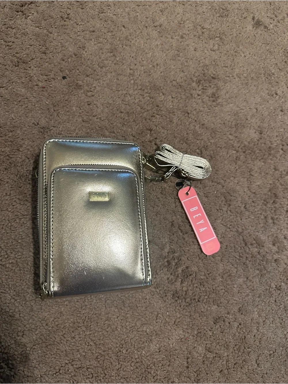 Metallic Gold Crossbody Phone Wallet